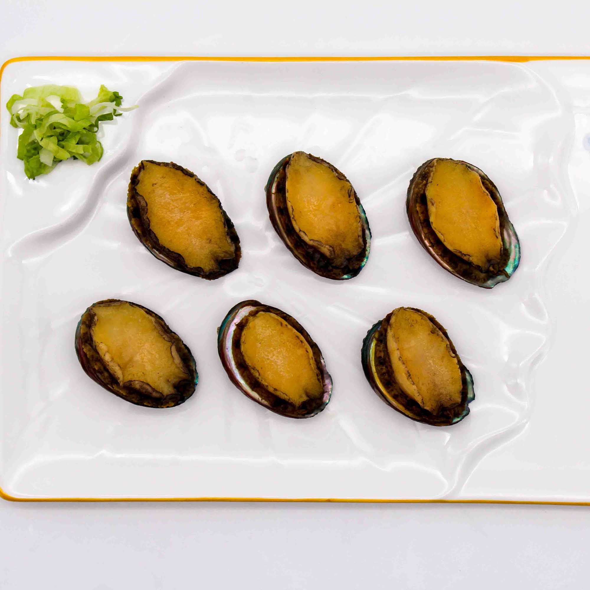 Bevroren gekookte abalone met schaal en ingewanden